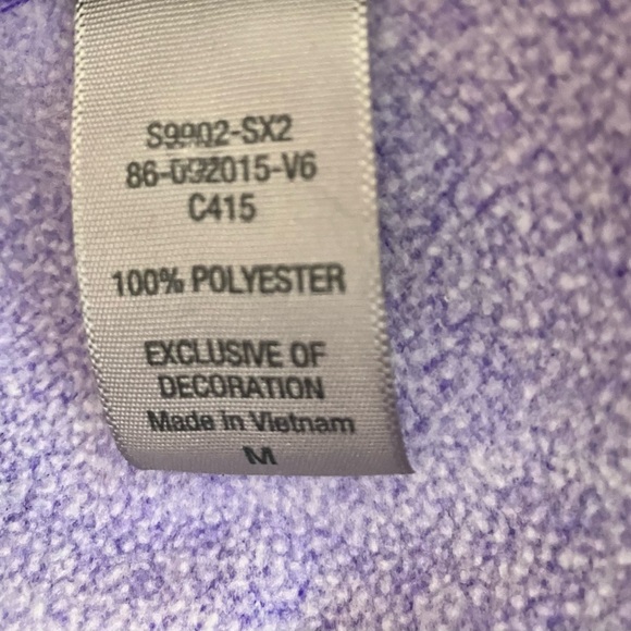 Champion Duo Dry Cowl Neck Sweatshirt, Sz. M, 2-Tone Purple, Pouch Pocket - Picture 5 of 12